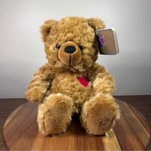 Vintage  Kohl’s Cares 9” Brown Love Teddy Bear Plush Red Heart Valentine